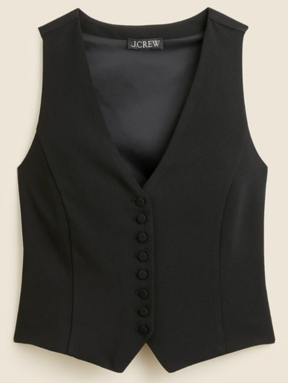 NWT J Crew Black Tailored Vest Women's Size 6 Small